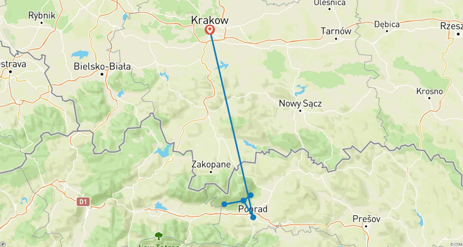 Mapa trasy: Bear watching hiking tour
