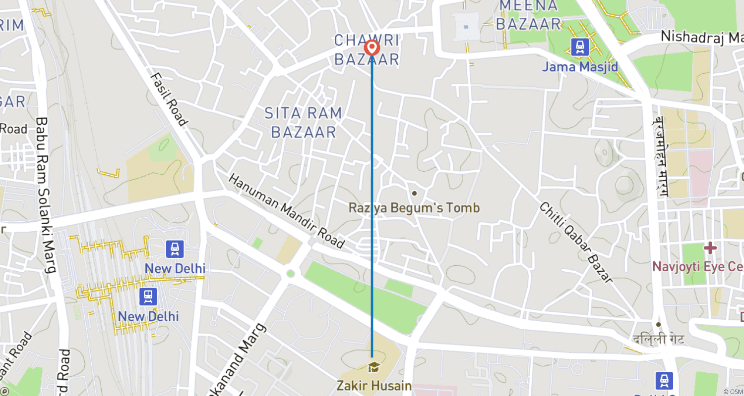 Mapa do percurso de Tour Privado: Passeio Turístico pela Antiga e Nova Delhi!!