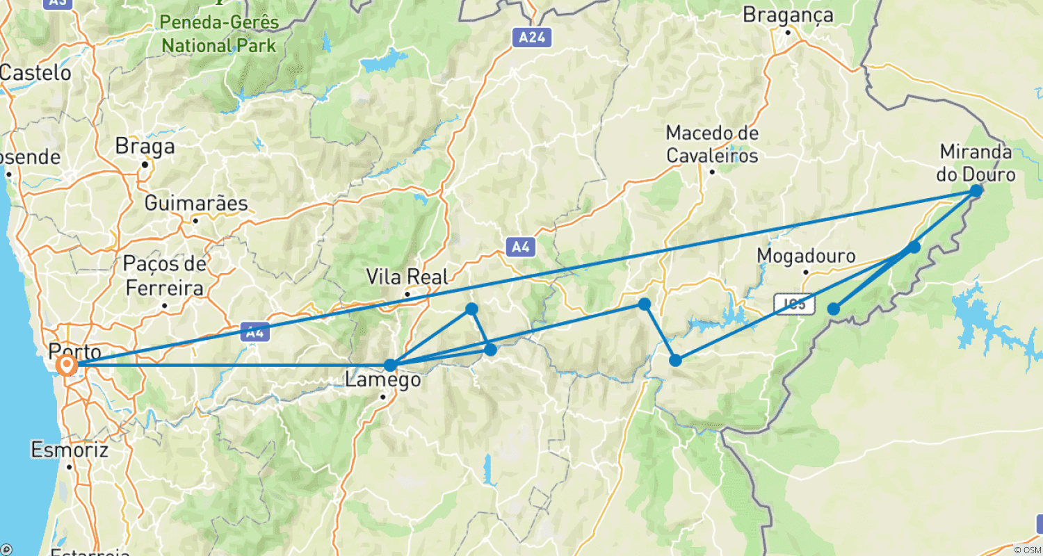 Mapa trasy: Wycieczka e-rowerem z przewodnikiem po Dolinie Douro