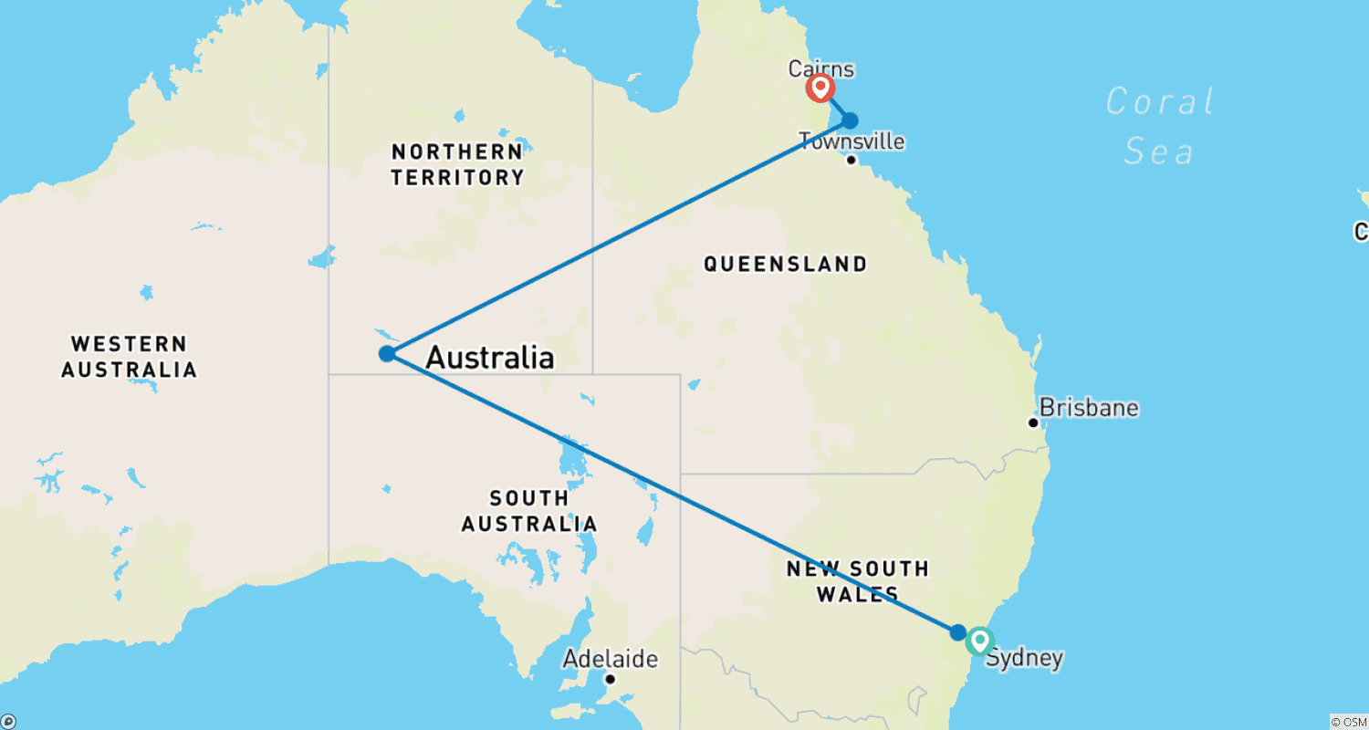 Mapa trasy: Australia – Lista Marzeń
