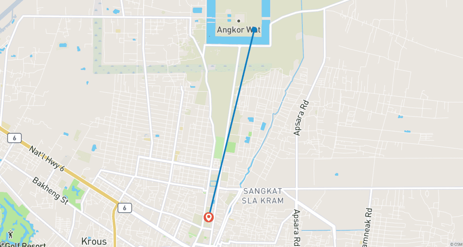 خريطة مسار Angkor Wat Sunrise Bike Tour With Lunch Included