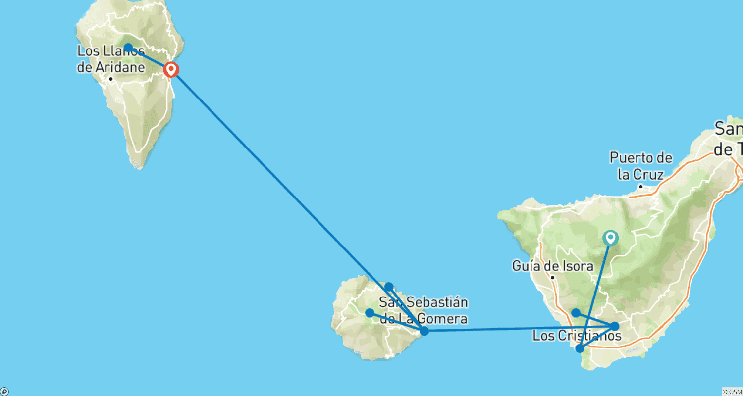خريطة مسار Undiscovered towns & trails of the Canary Islands