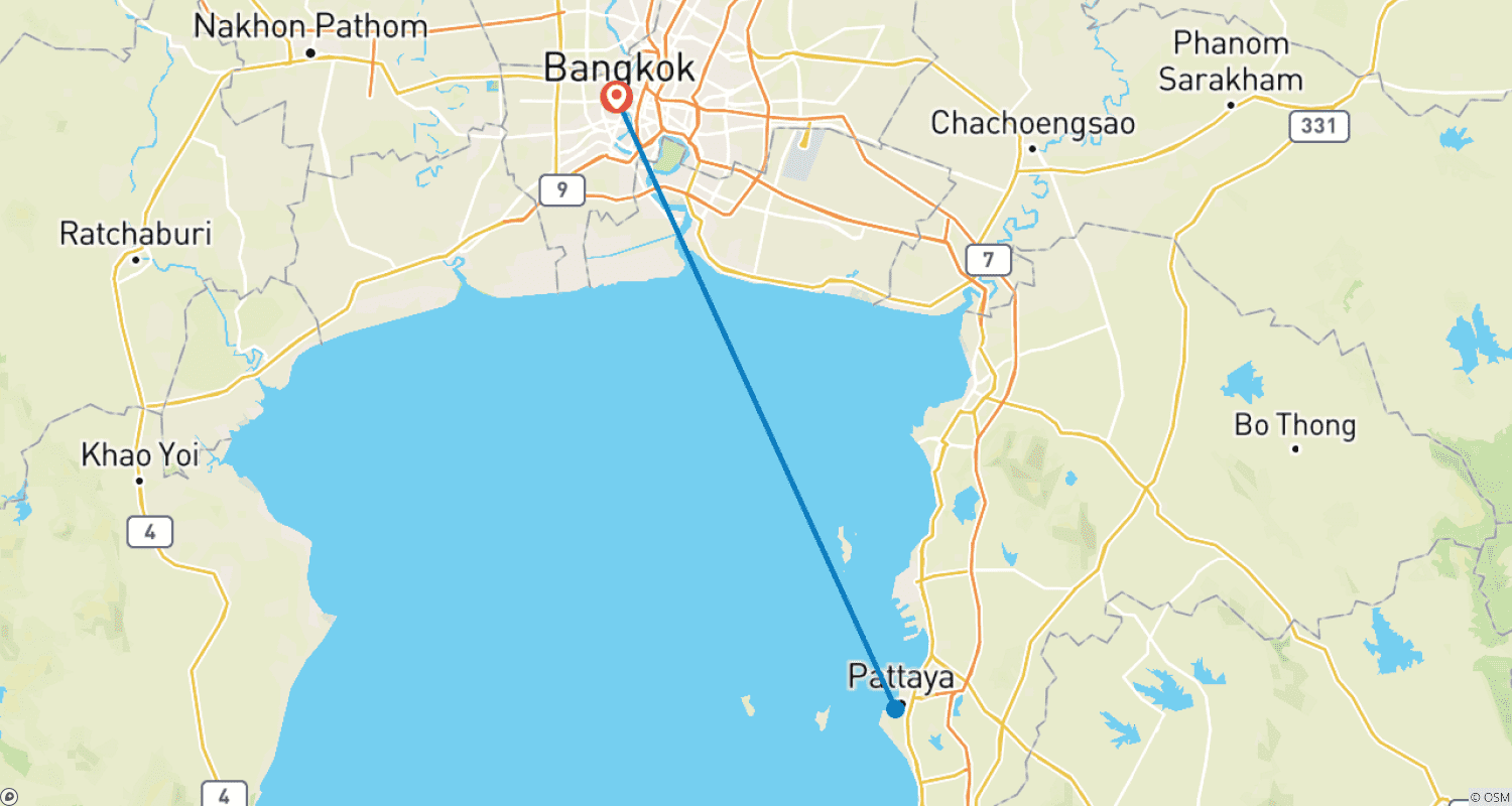 9-Day Thailand and Hong Kongのルートマップ