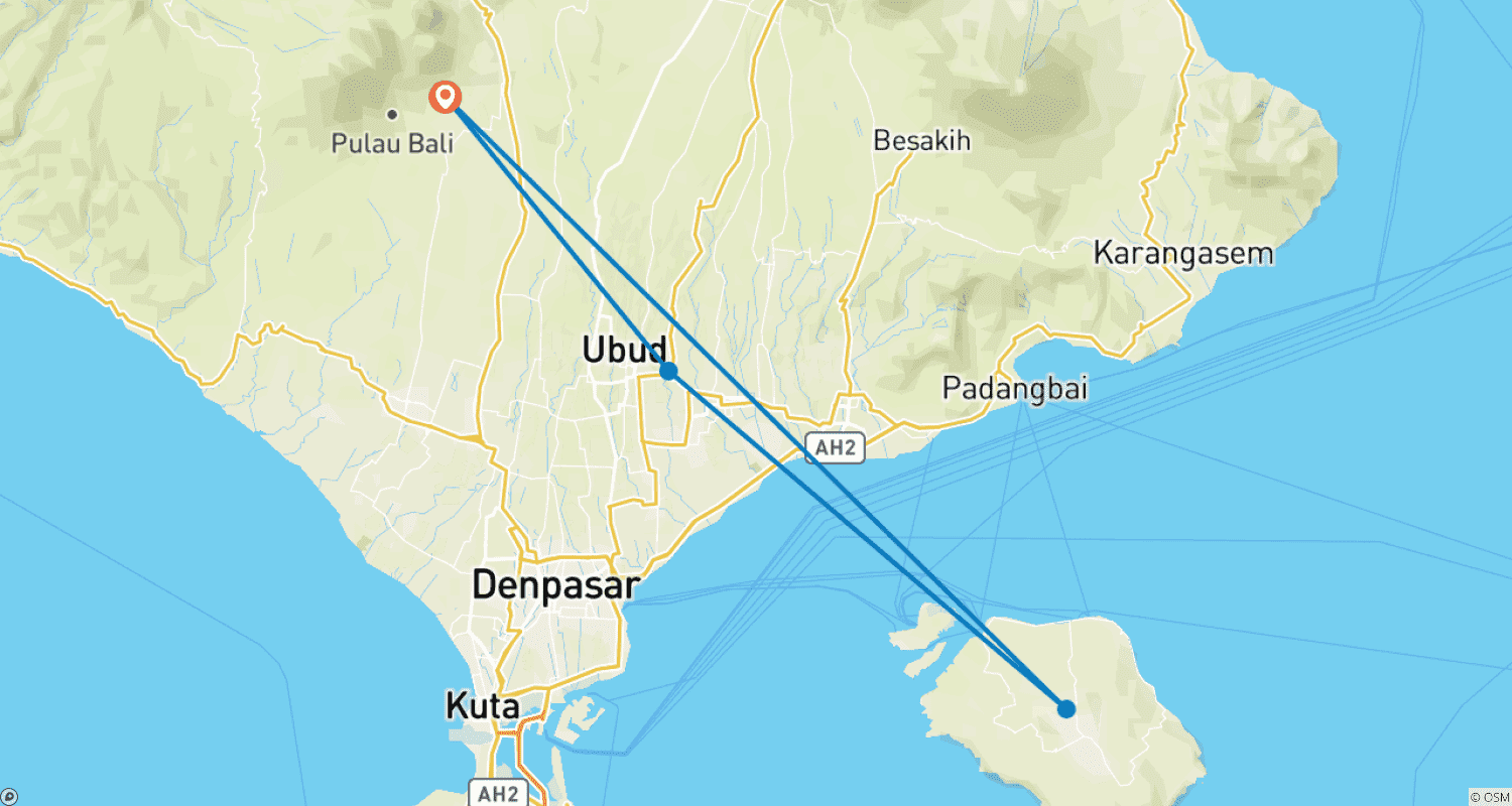 خريطة مسار 7 Day Bali Adventure Inclusive all Activities