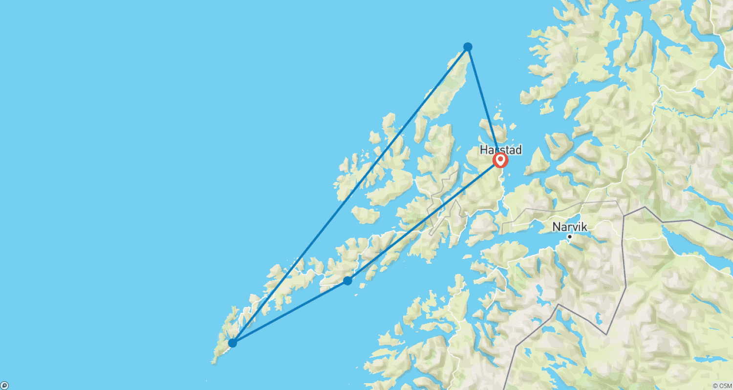 Mapa trasy: Lofoten Islands - fly & drive