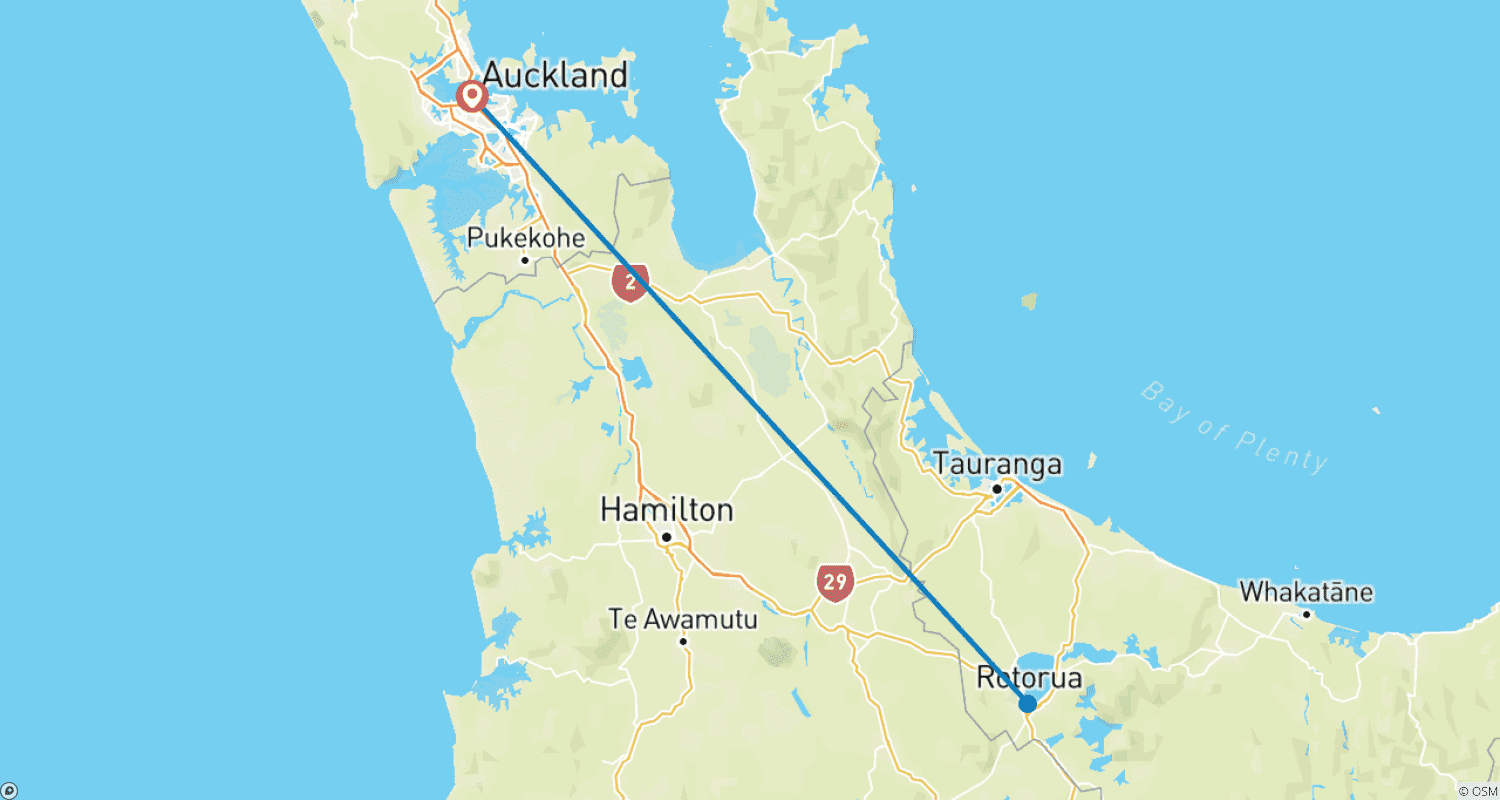 Mapa trasy: Auckland Explorer Nowa Zelandia City Stay