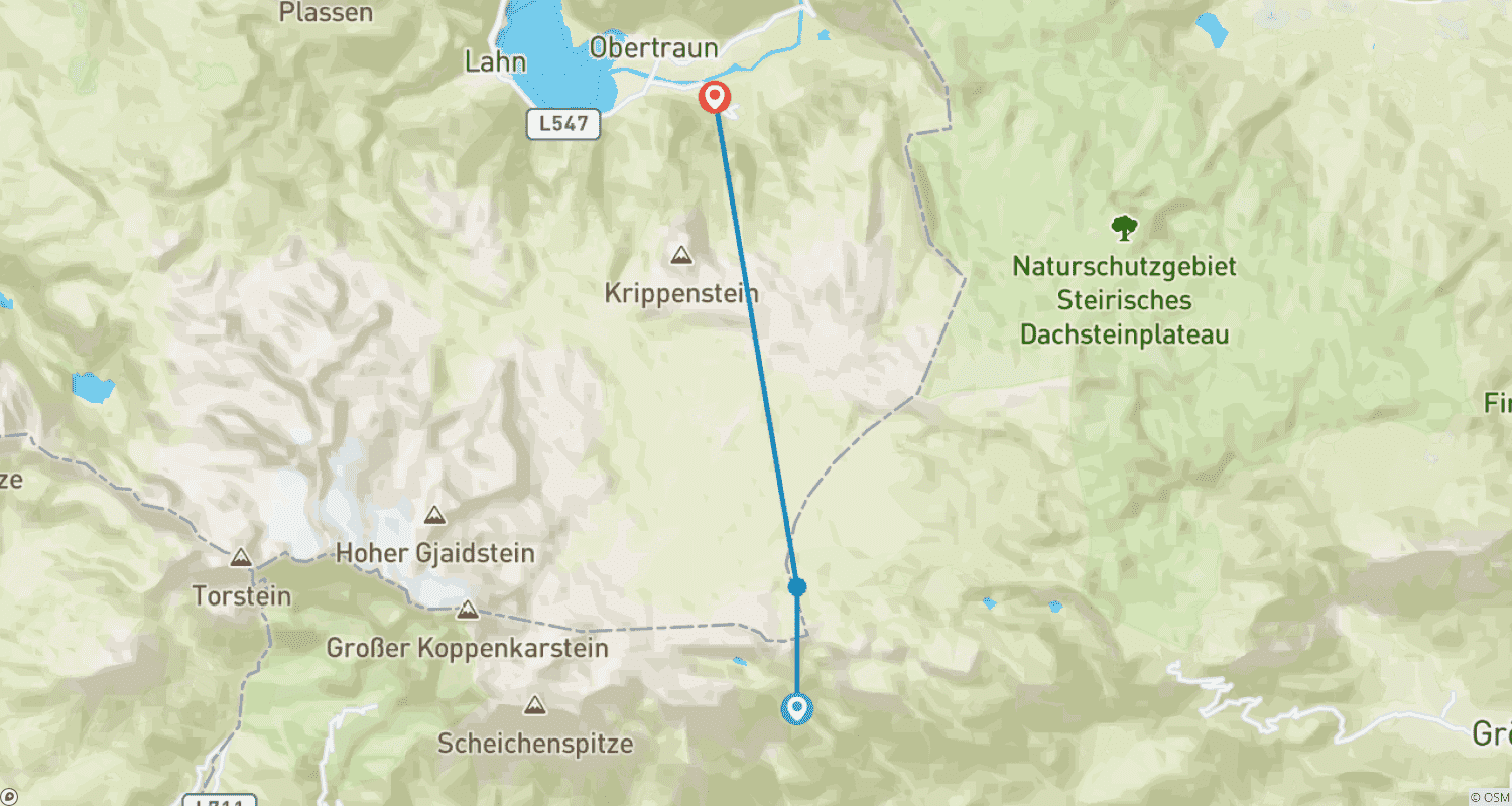 Mapa trasy: Hiking on the Dachstein Circuit