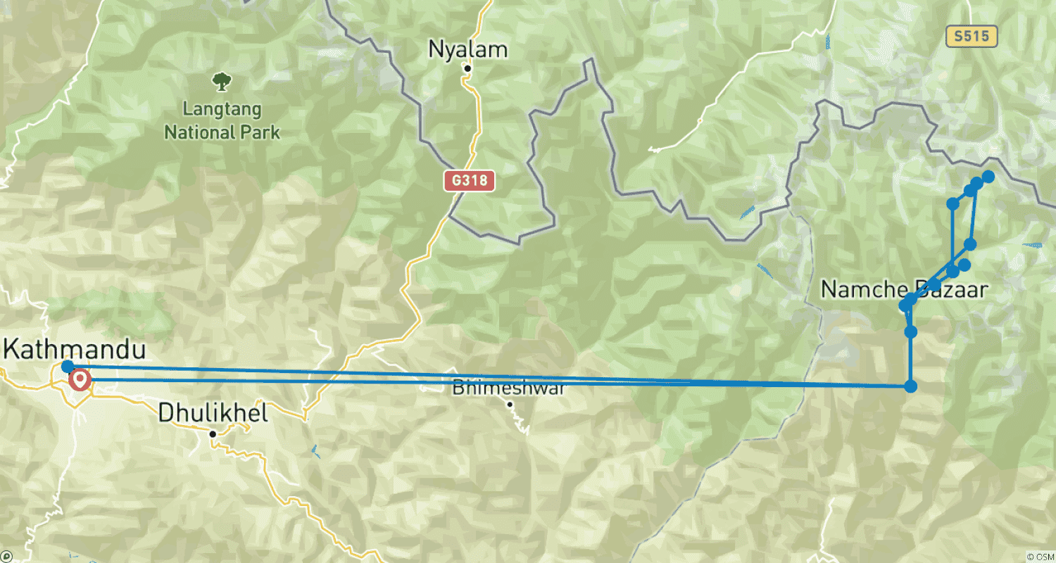 Mapa trasy: Klasyczny trekking do EBC