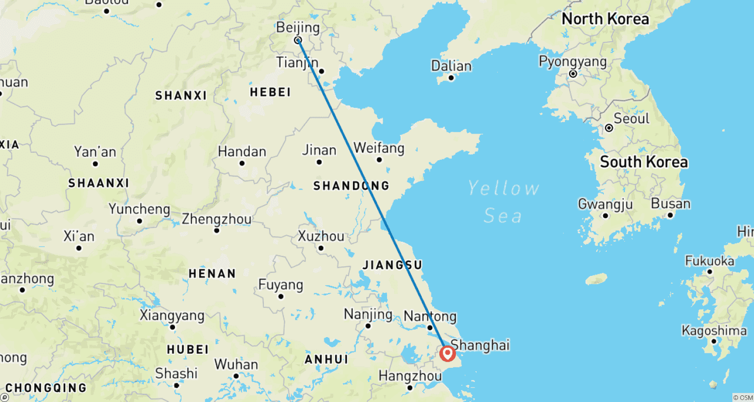 Mapa trasy: Highlights of Beijing Shanghai