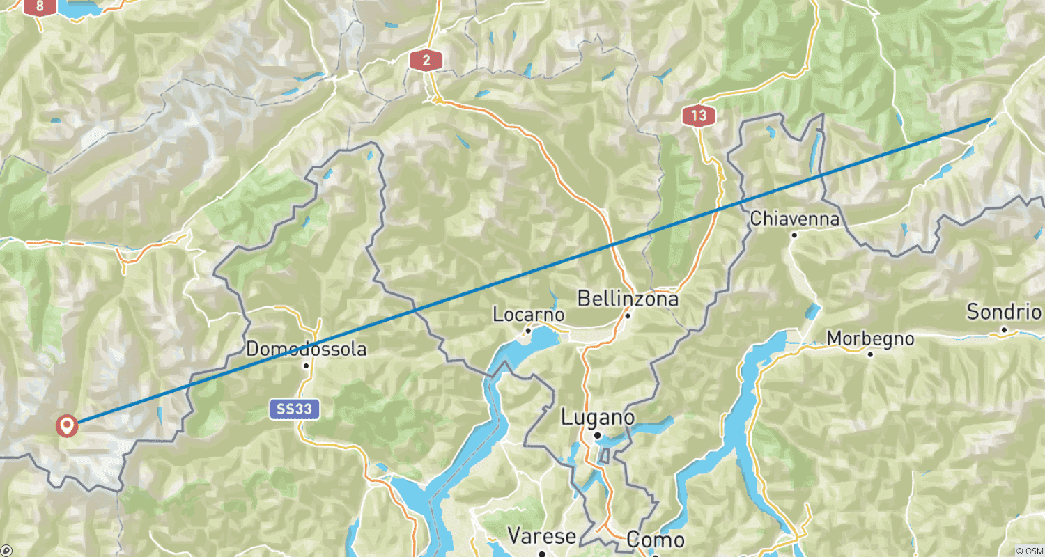 خريطة مسار Glacier Express a la carte - from St. Moritz to Zermatt