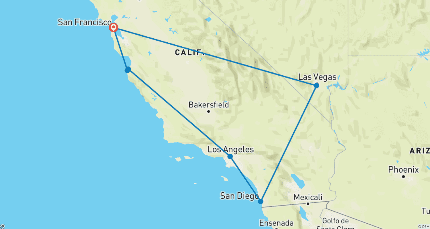 Mapa trasy: West coast up close