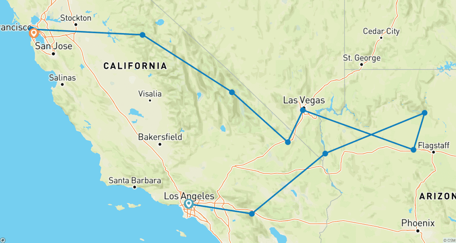 Western Express (from Los Angeles/to San Francisco)のルートマップ