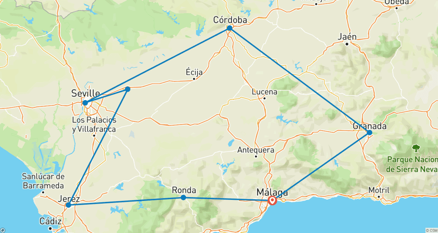 Mapa trasy: Den Reiz Andalusiens entdecken