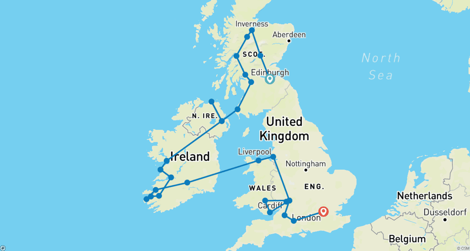 Mapa do percurso de Experience the Grune Islands - Great Britain and Ireland