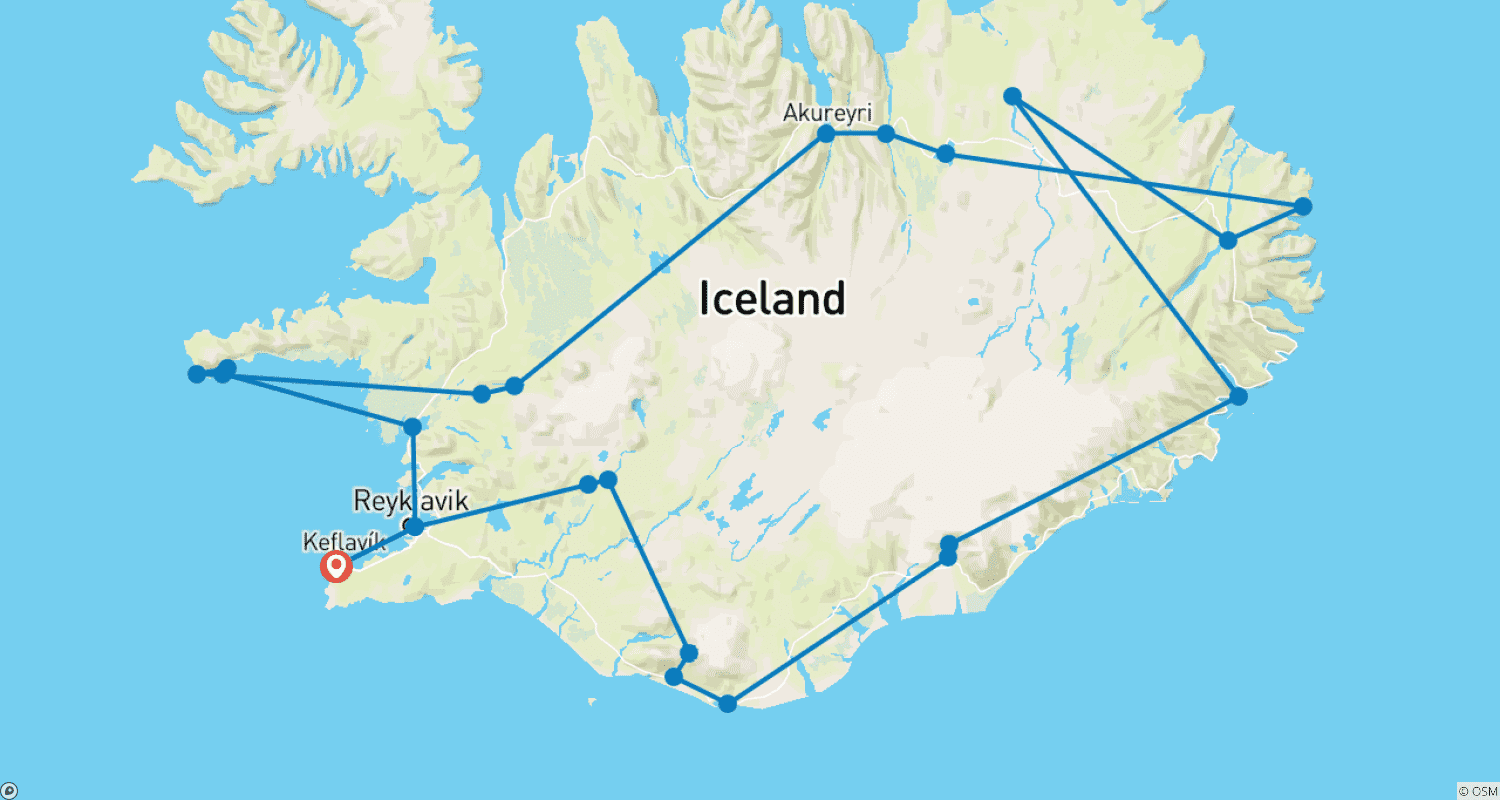 Mapa trasy: Around Iceland - Ring Road and Snaefellsnes