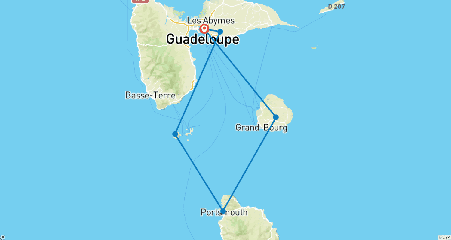 خريطة مسار Natural wonders of the Caribbean