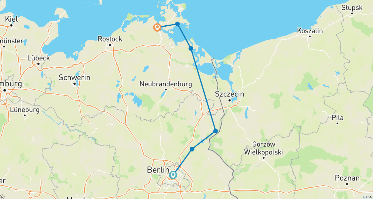 Mapa trasy: MS Princess - Along the Oder to the Baltic Sea