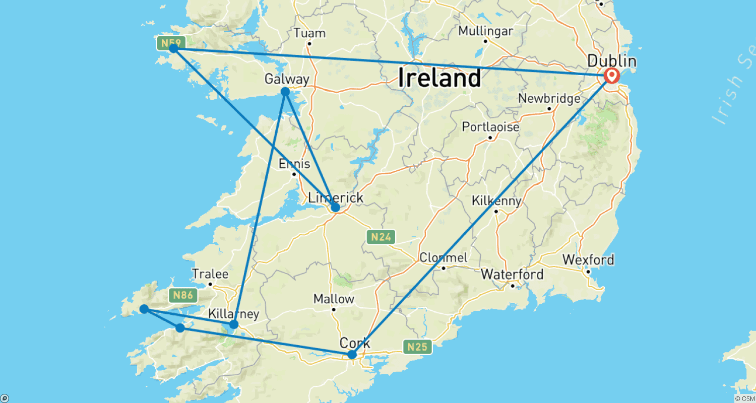 Mapa trasy: Kulinarna Irlandia