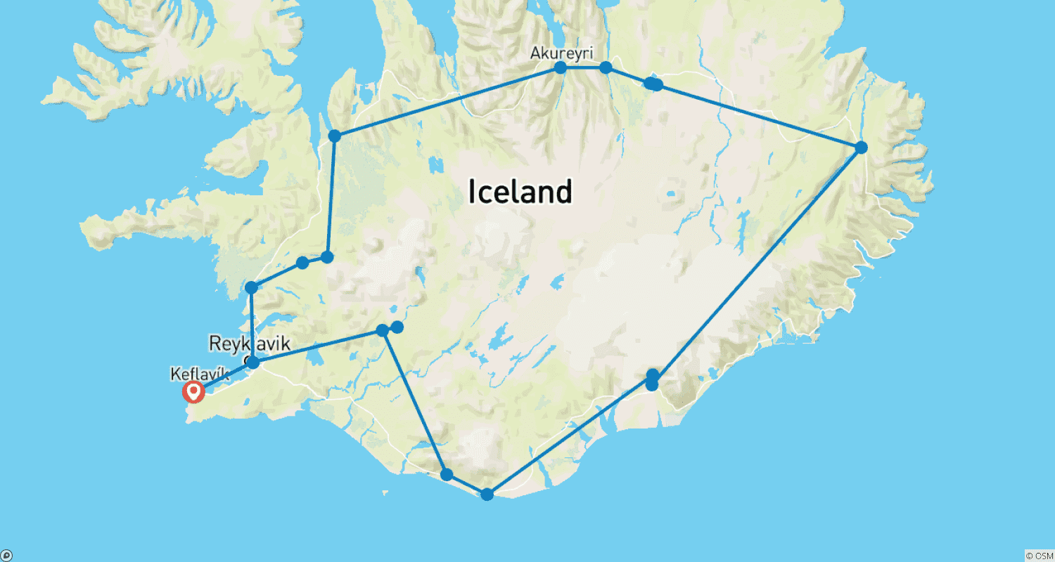 خريطة مسار Fascinating Iceland