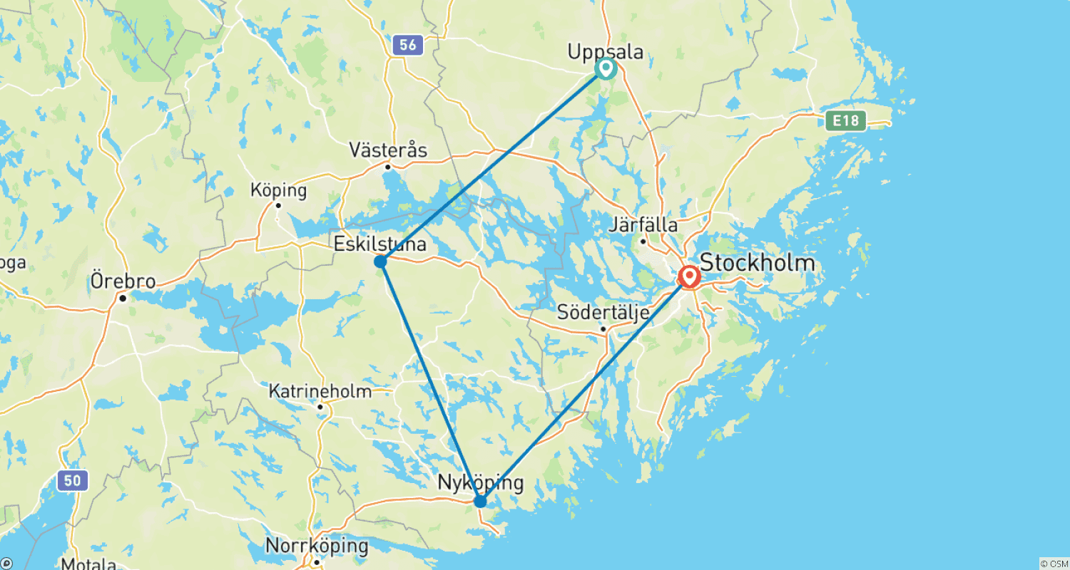 Mapa trasy: Highlights around Stockholm