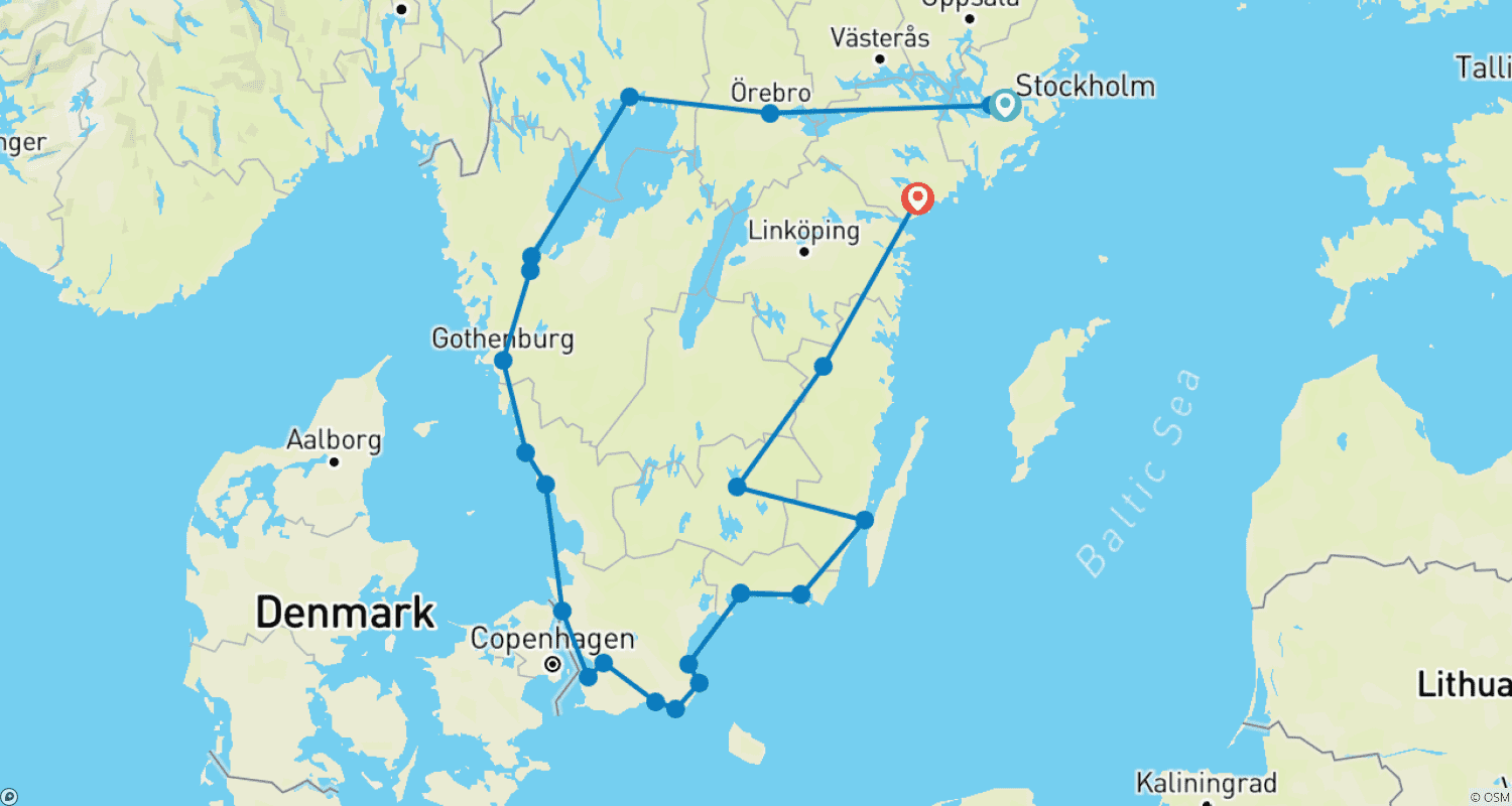 Mapa do percurso de From Coast to Coast (from Stockholm)