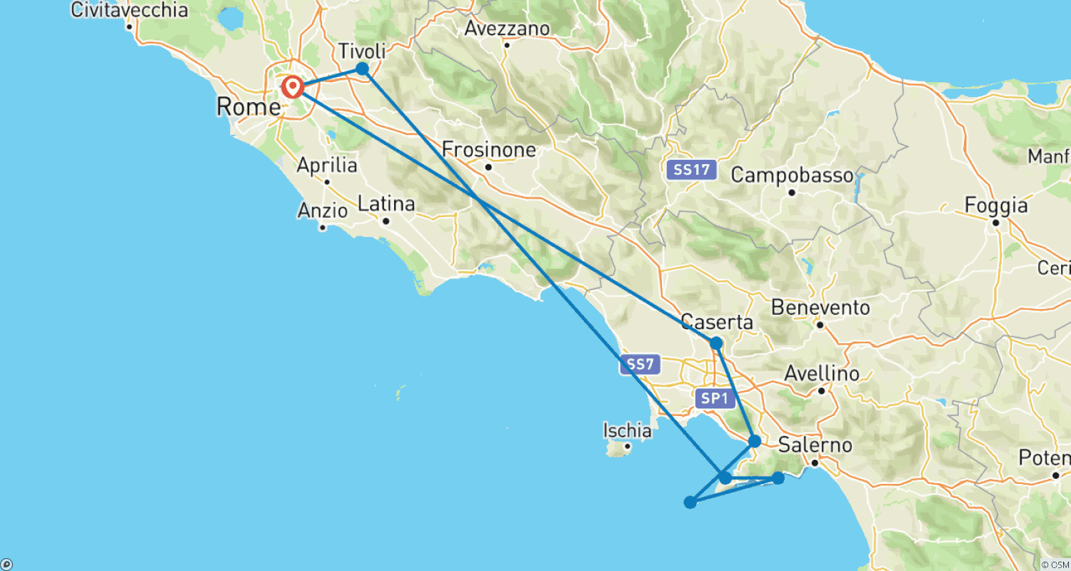 خريطة مسار Classic Italy car tour: Rome and Amalfi Coast