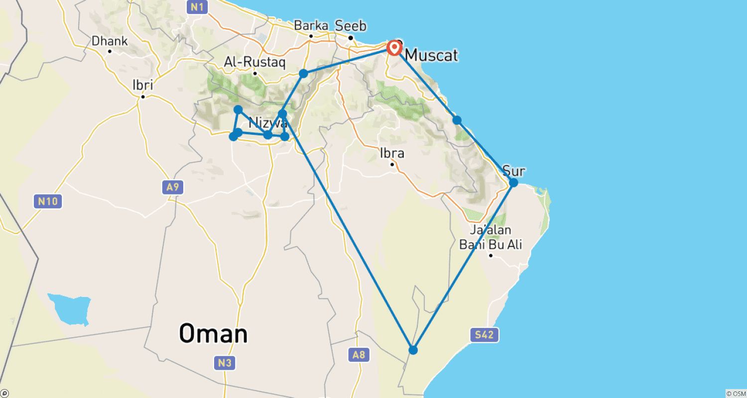 خريطة مسار اكتشف عُمان