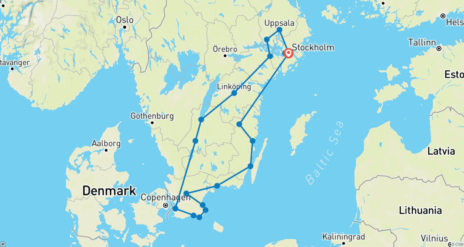 Mapa trasy: Klasyczne atrakcje