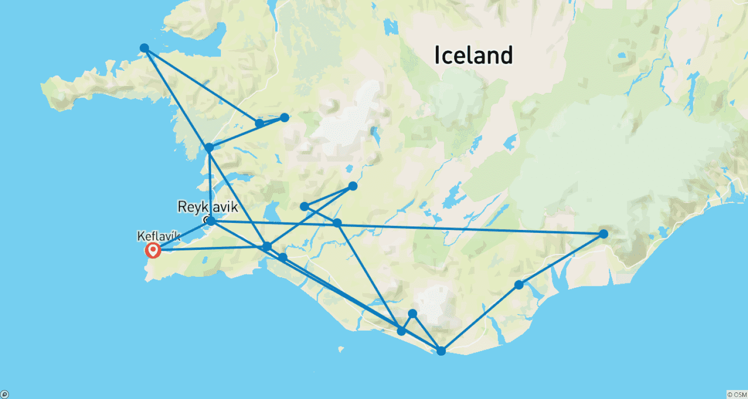 Relax and enjoy Iceland's summerのルートマップ