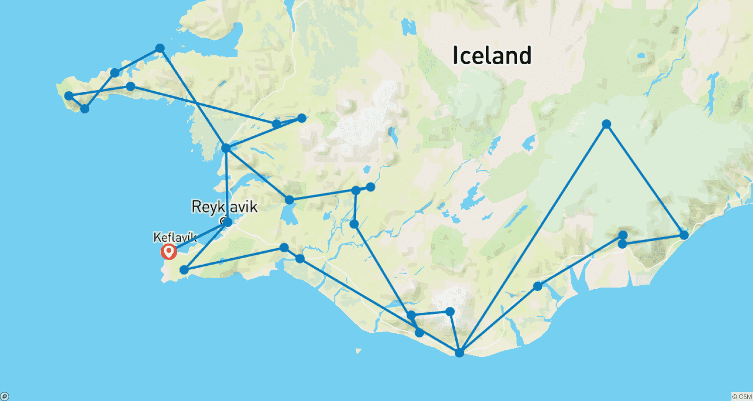 Mapa do percurso de Relax and enjoy Iceland from Keflavik