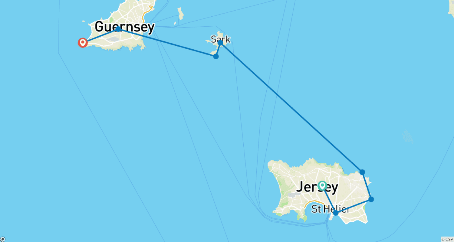 Mapa do percurso de ADAC Special: Jersey - Charme francês nas Ilhas Britânicas