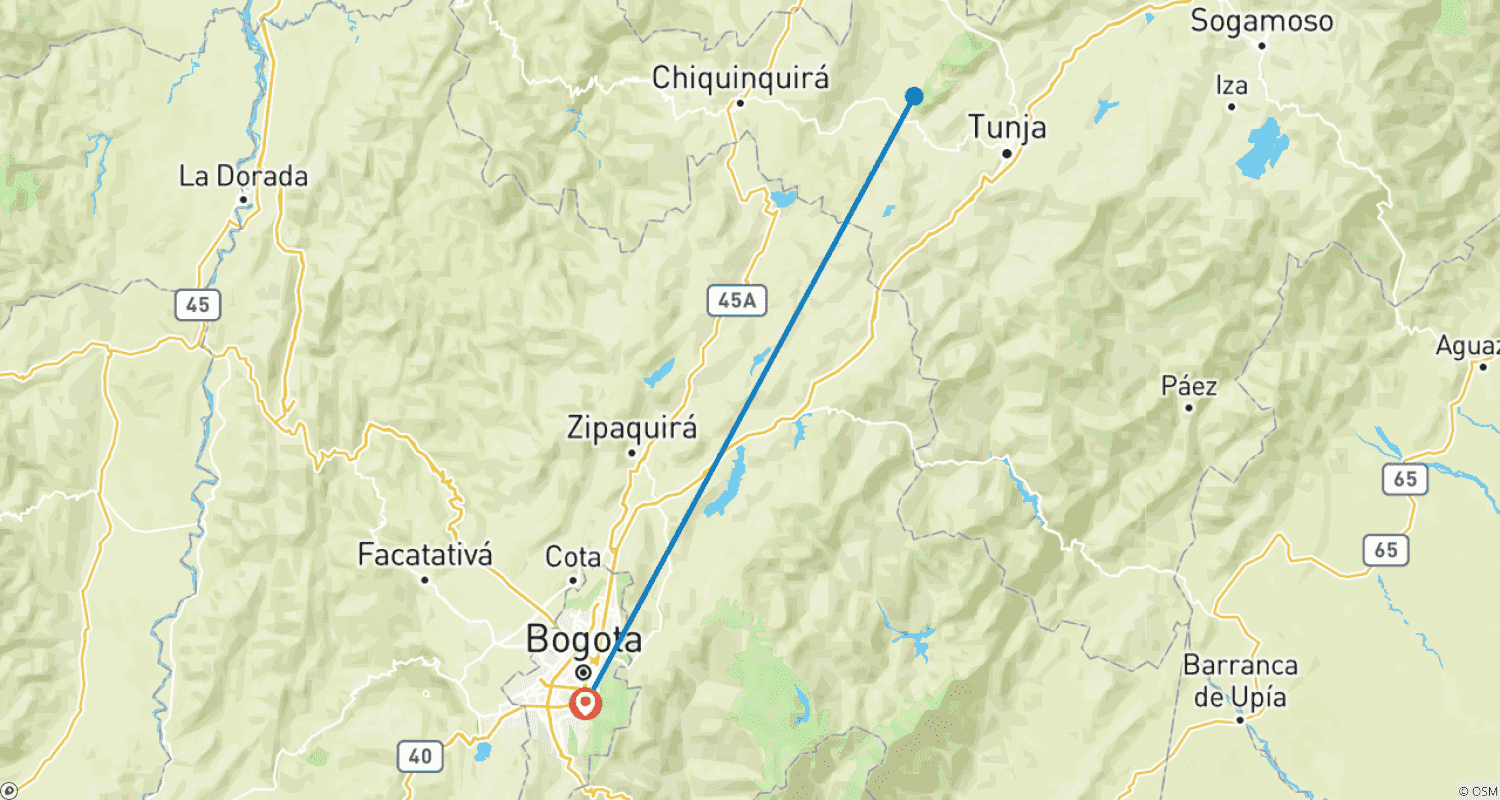 Mapa do percurso de Highlights around Bogota