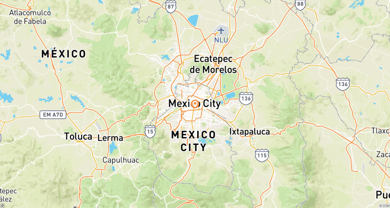 Mapa trasy: Highlights around Mexico City