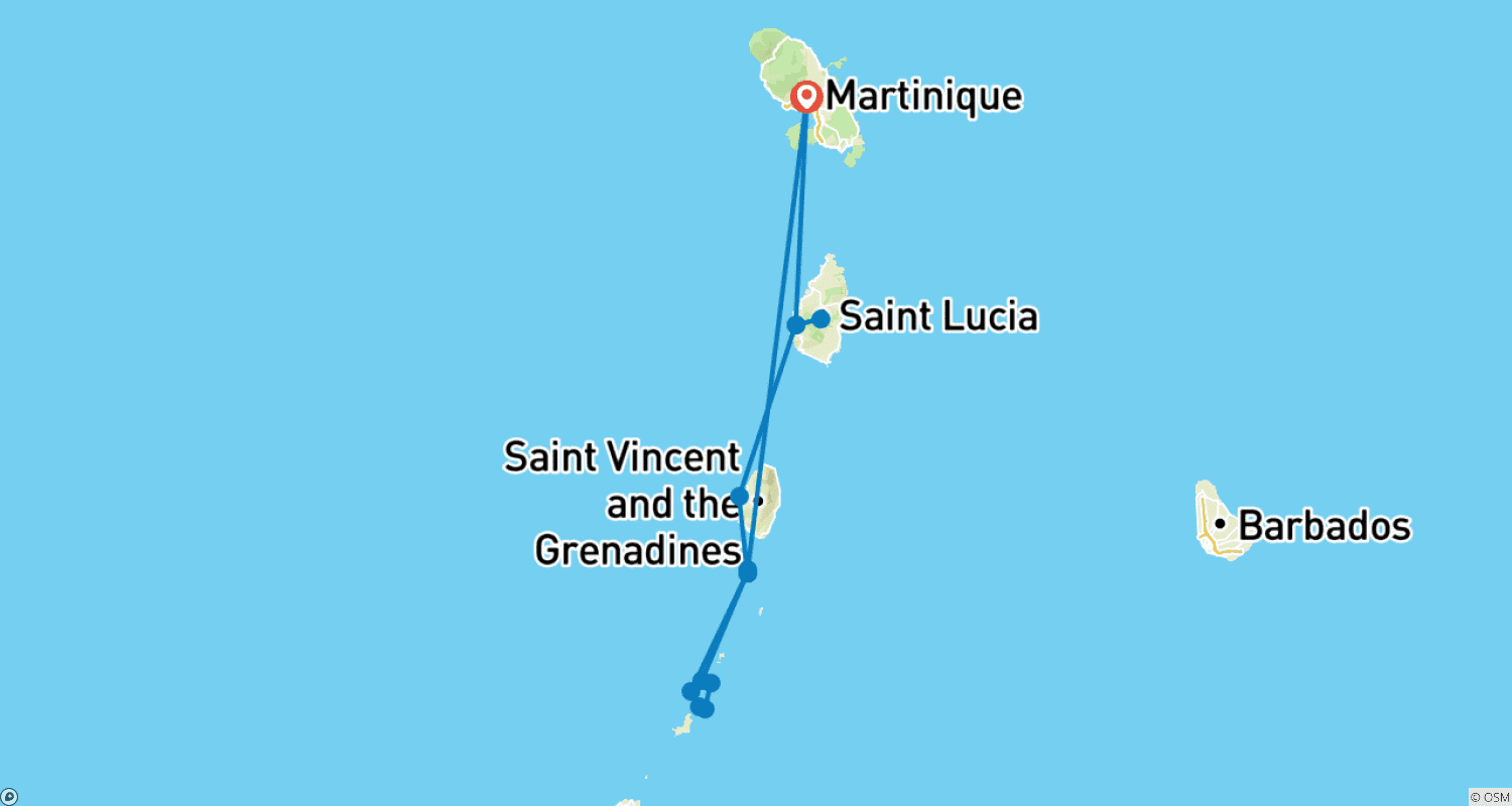 Mapa trasy: Grenadines Explorer
