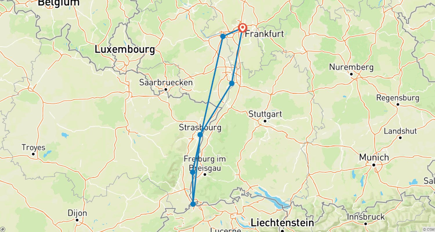 Mapa trasy: Southern Rhine City Experience 2027