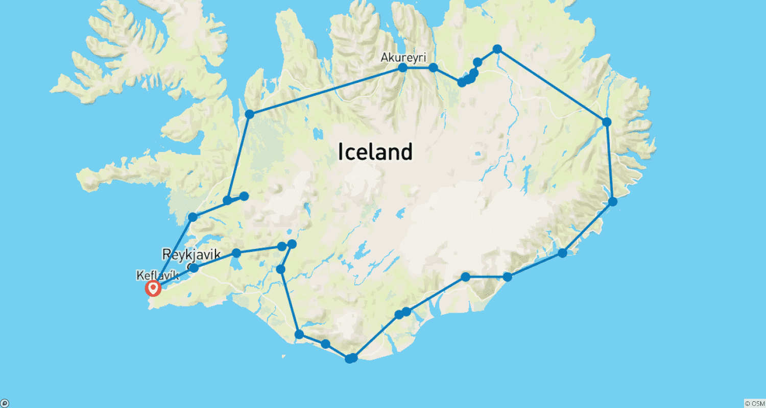 Mapa trasy: Iceland Express Circle - 6-Day Self-Drive