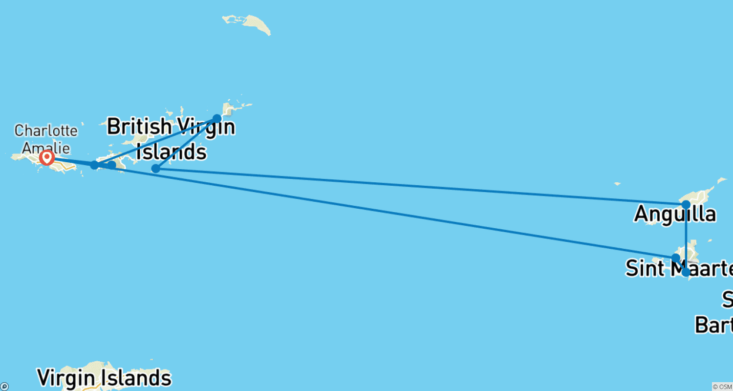 Vibes of the Virgin Islandsのルートマップ