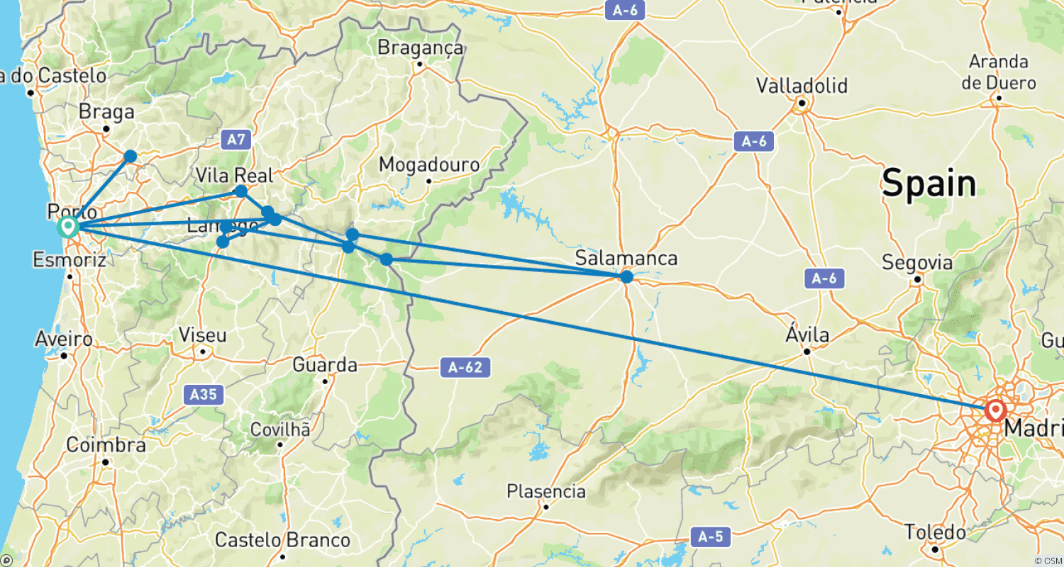 Mapa trasy: Delightful Douro with Madrid