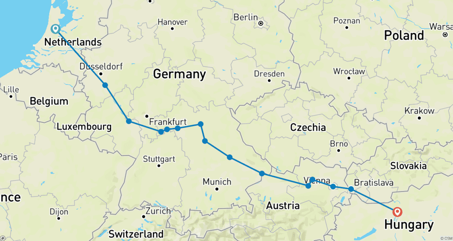 Mapa trasy: Wspaniałości Europy 2025|2026|2027