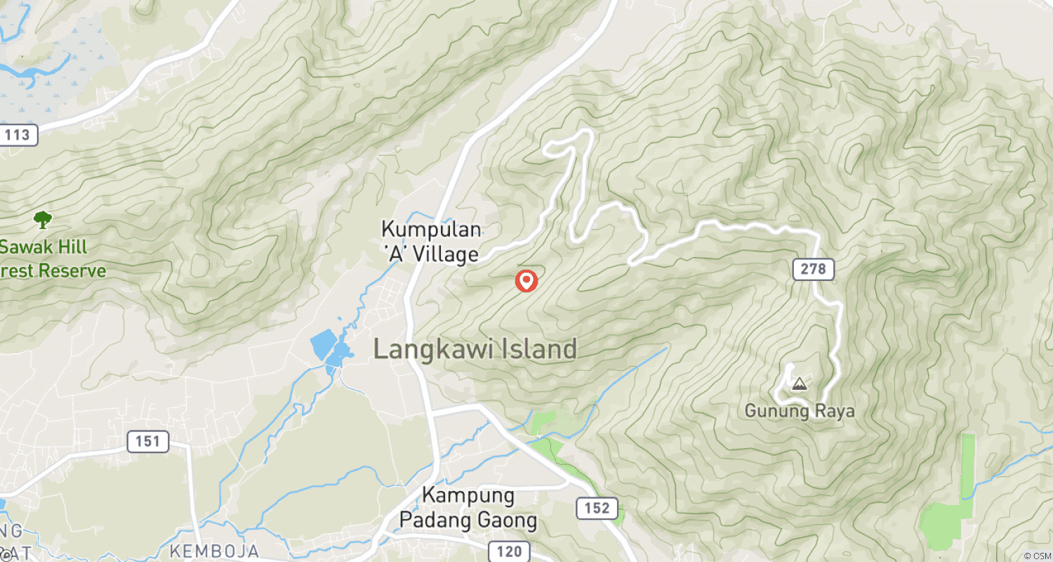 Mapa trasy: 6 Dni na Langkawi, w tym wycieczka po namorzynach, wycieczka lądowa po wyspie Langkawi i rejs po wyspach.