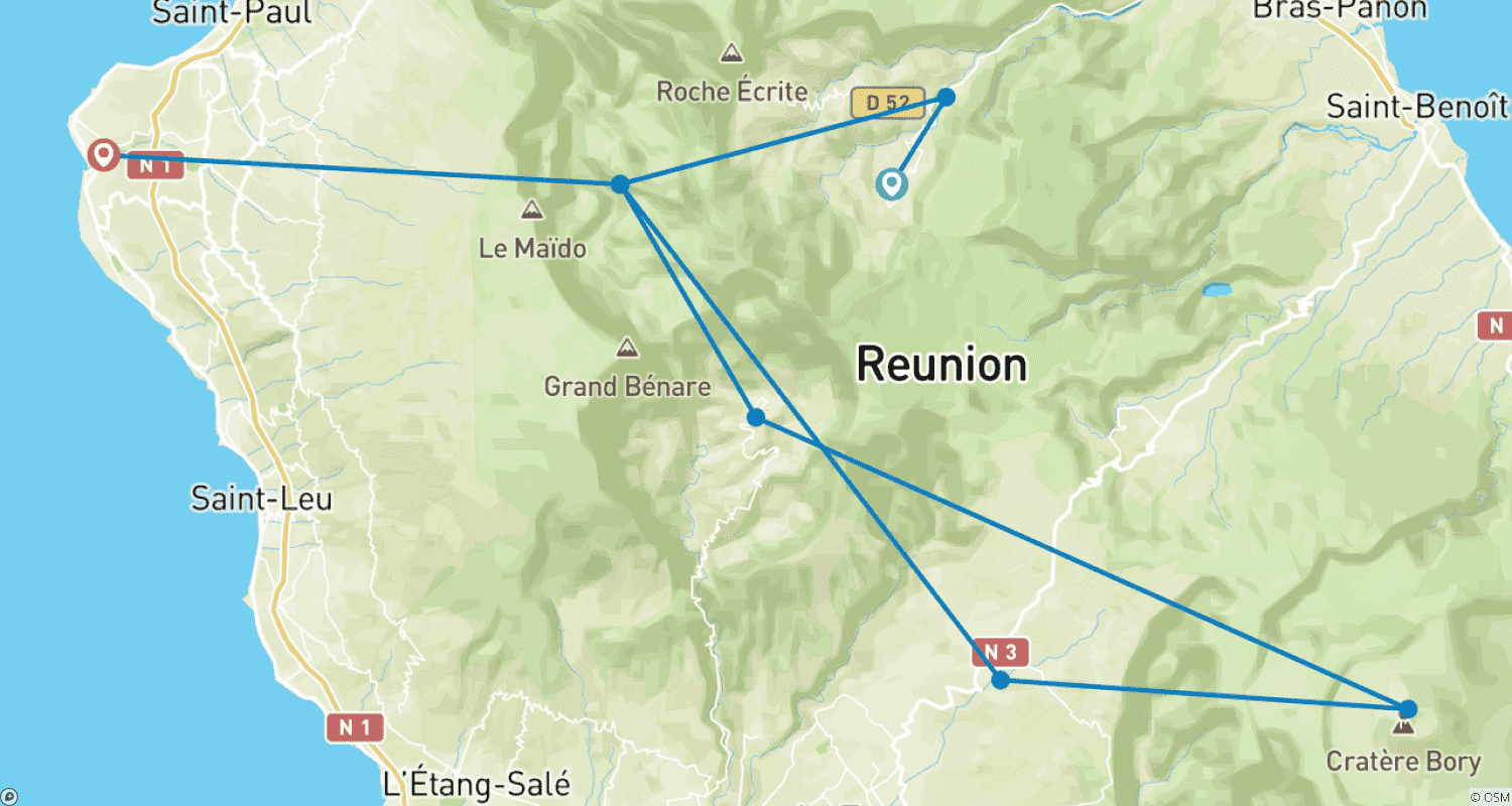 Mapa trasy: La Reunion to enjoy