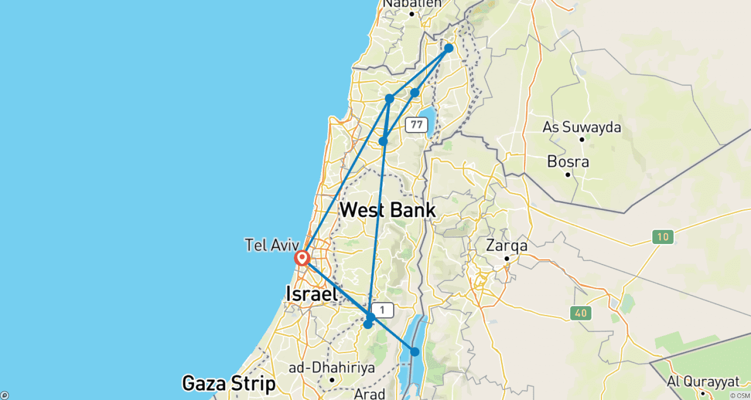 Mapa trasy: Odkrywca Izraela