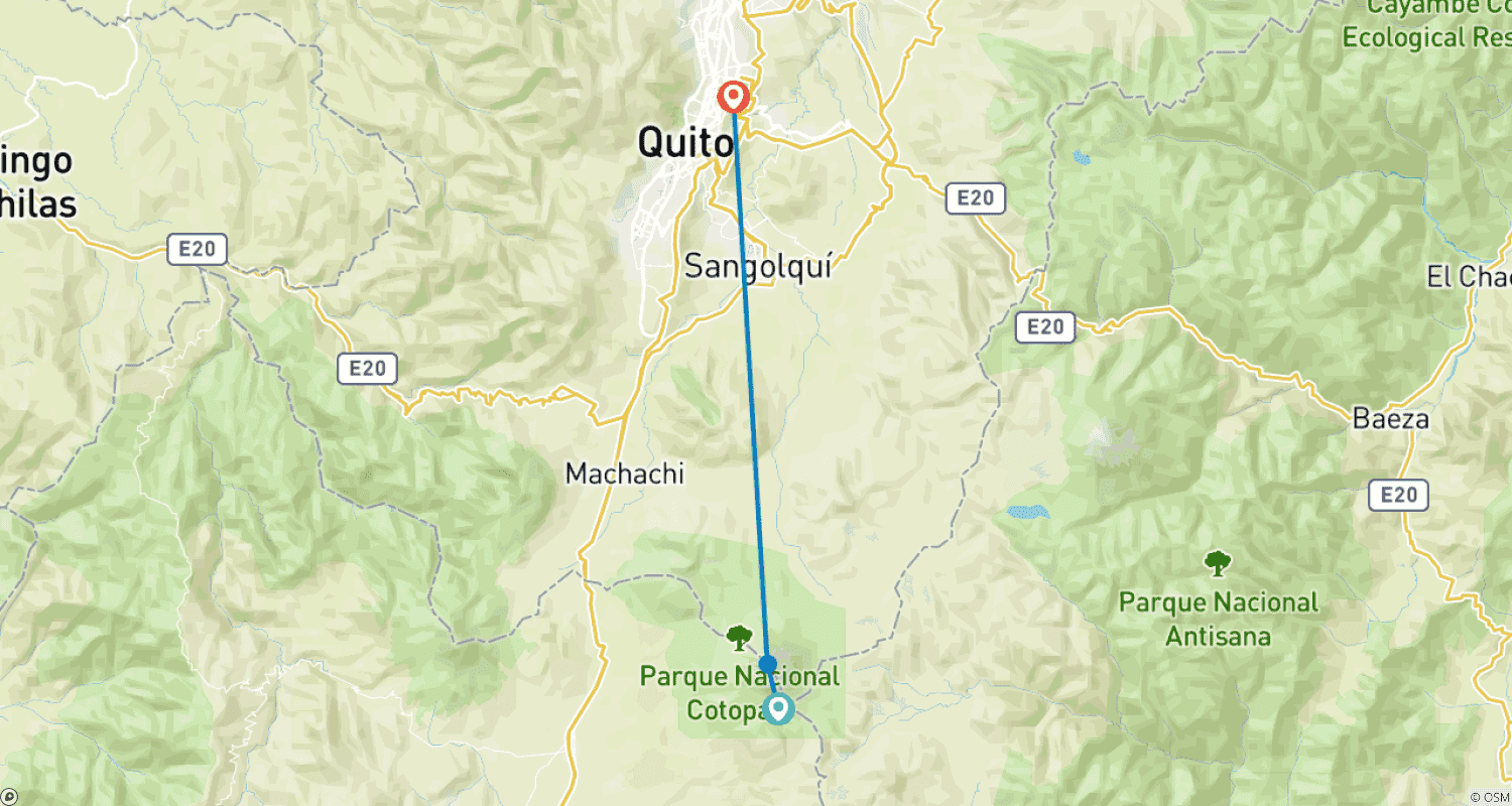 خريطة مسار Cotopaxi Volcano Hike to Jose Rivas Refuge - Shared Group Day Trip