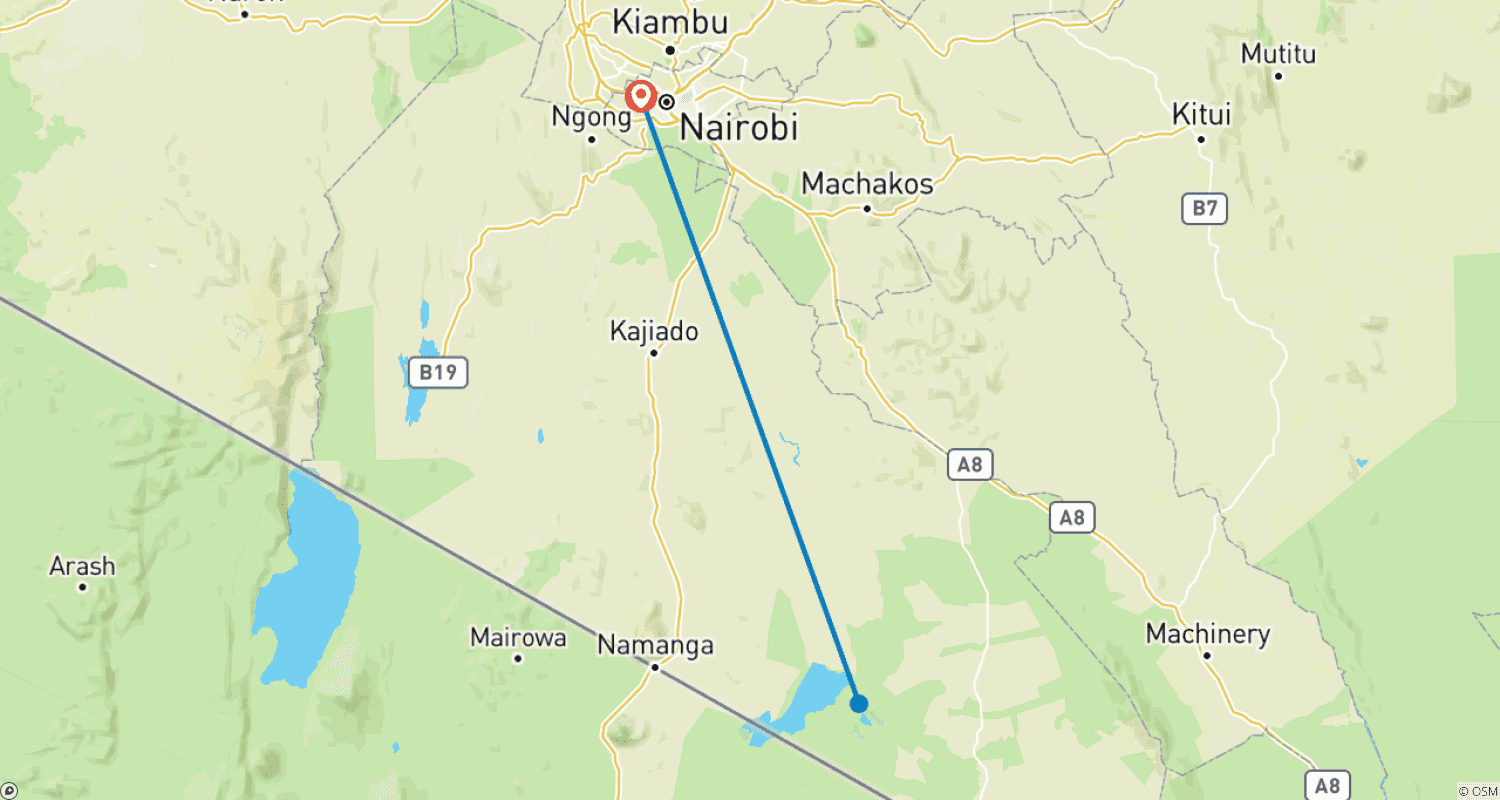 Mapa do percurso de 2 Days 1 Night Amboseli National Park