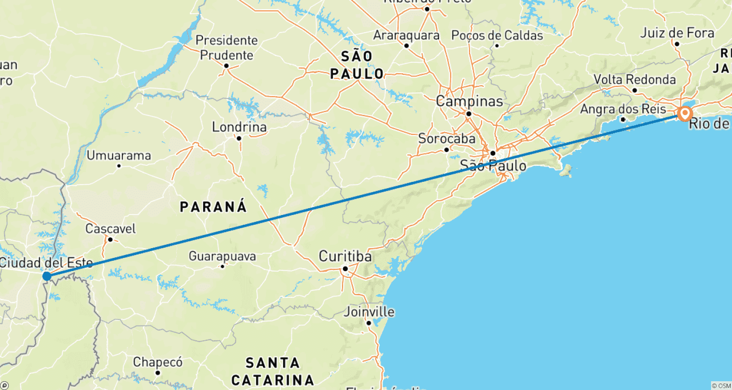 Mapa do percurso de Luxury 7 Day Iguazu Falls Adventure