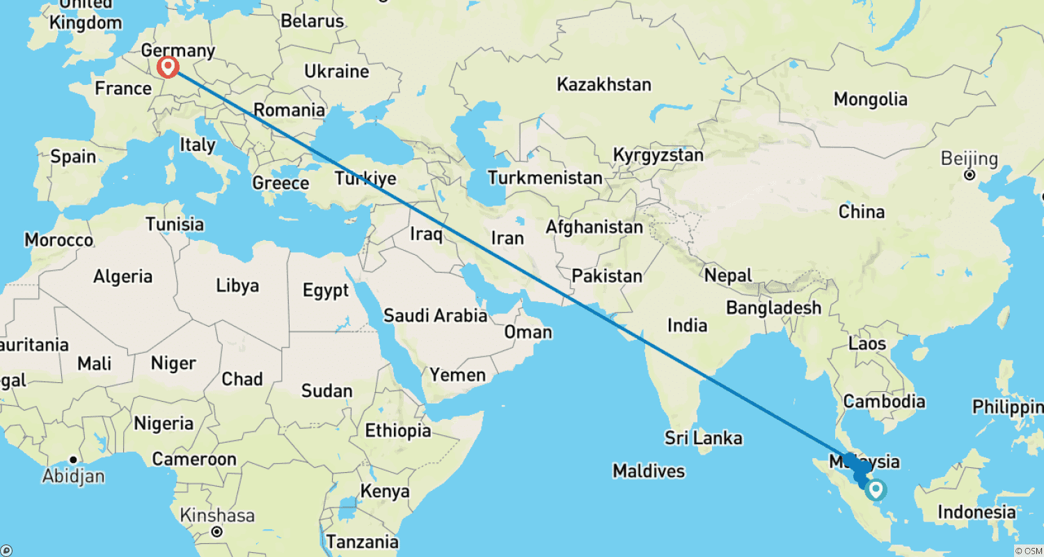 خريطة مسار Small Group Tour Singapore & Malaysia