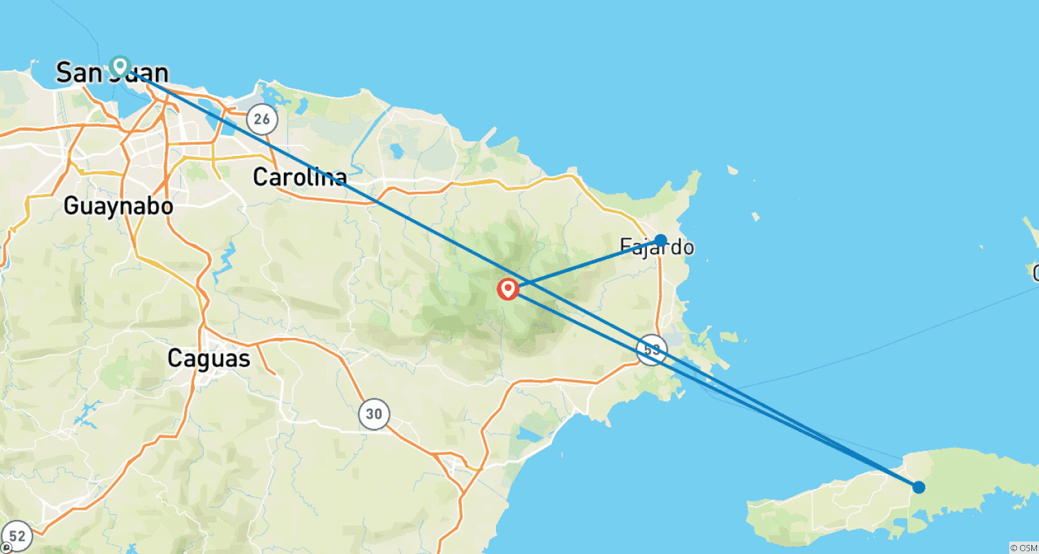 Mapa do percurso de Puerto Rico Family Holiday 7Nights/6Nights