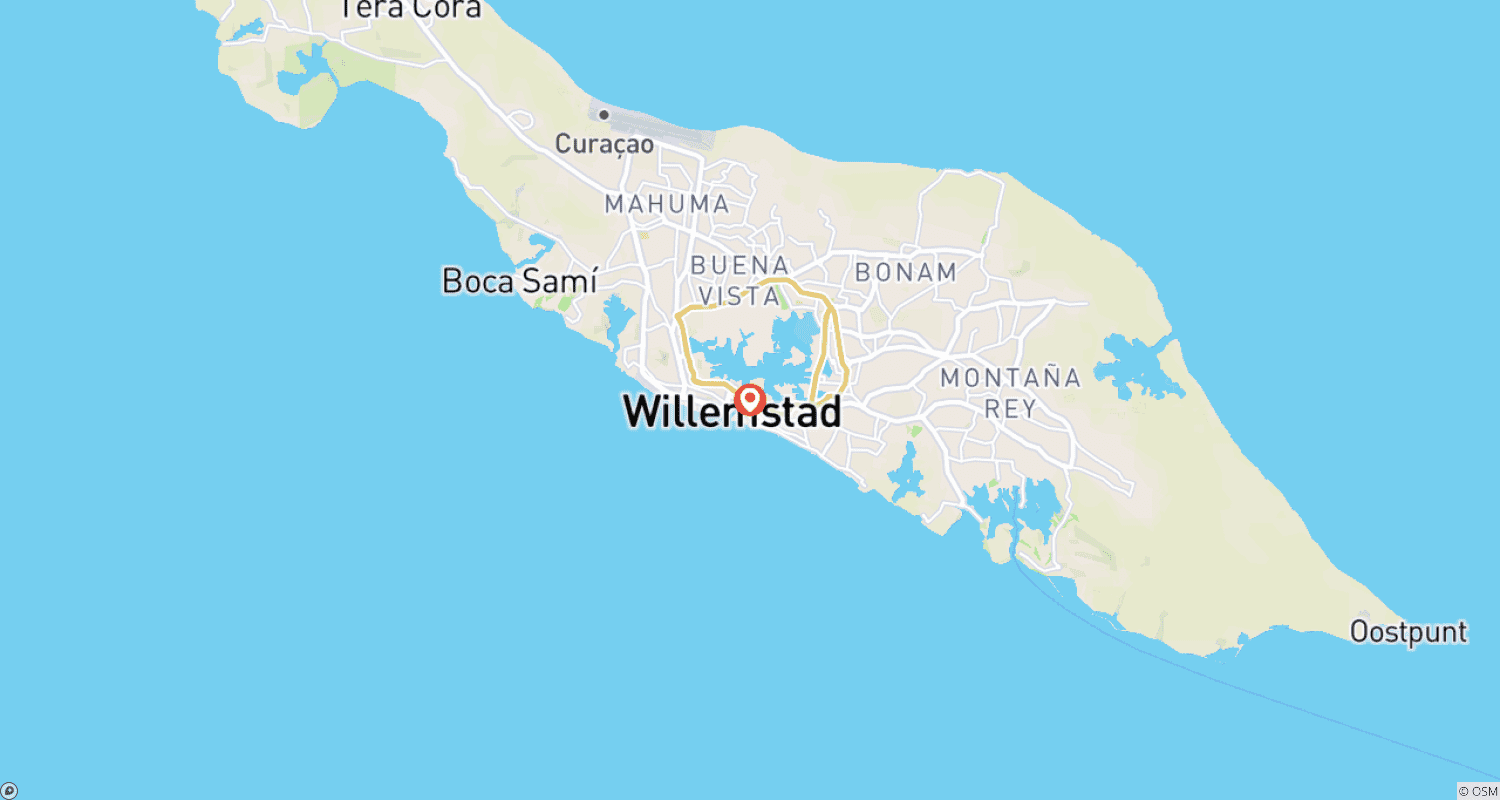 Mapa trasy: Kulturalna wycieczka Curacao - dziedzictwo i tradycje