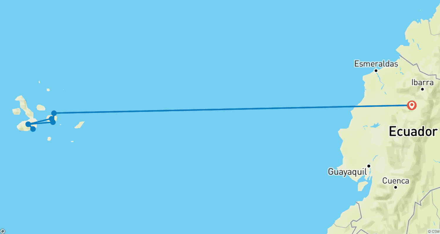 Mapa do percurso de Best of the Galapagos