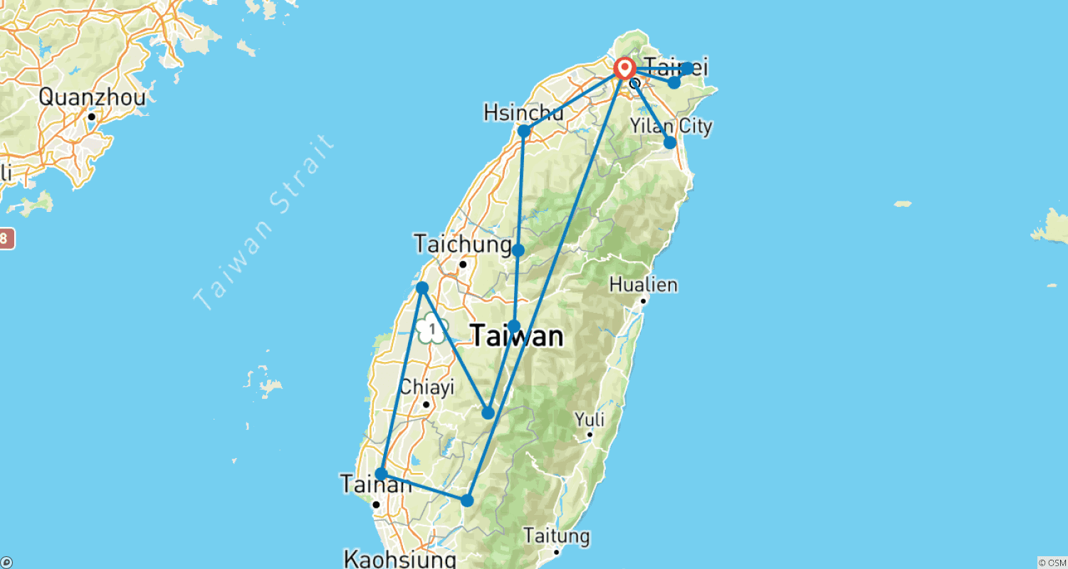 Heart of Taiwanのルートマップ